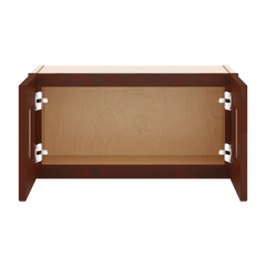 J&K Mahogany J5 Wall Glass Cabinet - 24" W x 12" H (No Glass Insert)