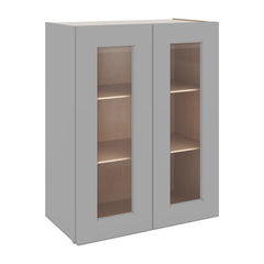 J&K Castle Grey S5 Wall Glass Cabinet - 24" W x 30" H (No Glass Insert)