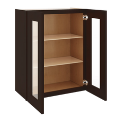 J&K Java Coffee S1 Wall Glass Cabinet - 24" W x 30" H (No Glass Insert)