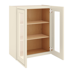 J&K Pearl Glazed H9 Wall Glass Cabinet - 24" W x 30" H (No Glass Insert)