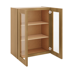 J&K Butterscotch B8 Wall Glass Cabinet - 24" W x 30" H (No Glass Insert)