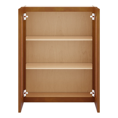 J&K Mocha Glazed K10 Wall Glass Cabinet - 24" W x 30" H (No Glass Insert)