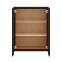 J&K Espresso K8 Wall Glass Cabinet - 24" W x 30" H (No Glass Insert)