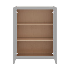 J&K Castle Grey S5 Wall Glass Cabinet - 24" W x 30" H (No Glass Insert)