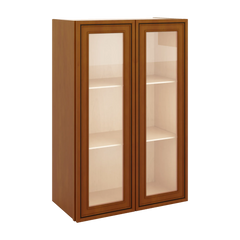 J&K Mocha Glazed K10 Wall Glass Cabinet - 24" W x 36" H (No Glass Insert)