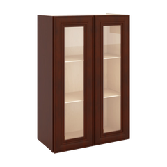 J&K Mahogany J5 Wall Glass Cabinet - 24" W x 36" H (No Glass Insert)