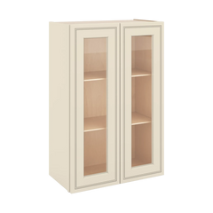J&K Pearl Glazed H9 Wall Glass Cabinet - 24" W x 36" H (No Glass Insert)