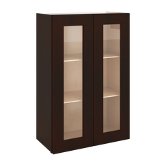 J&K Java Coffee S1 Wall Glass Cabinet - 24" W x 36" H (No Glass Insert)