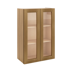 J&K Butterscotch B8 Wall Glass Cabinet - 24" W x 36" H (No Glass Insert)
