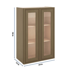 J&K Hazel H8 Wall Glass Cabinet - 24" W x 36" H (No Glass Insert)