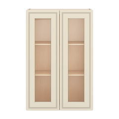 J&K Pearl Glazed H9 Wall Glass Cabinet - 24" W x 36" H (No Glass Insert)