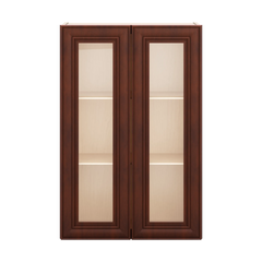 J&K Mahogany J5 Wall Glass Cabinet - 24" W x 36" H (No Glass Insert)
