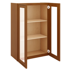 J&K Mocha Glazed K10 Wall Glass Cabinet - 24" W x 36" H (No Glass Insert)