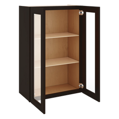J&K Espresso K8 Wall Glass Cabinet - 24" W x 36" H (No Glass Insert)