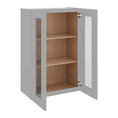 J&K Castle Grey S5 Wall Glass Cabinet - 24" W x 36" H (No Glass Insert)