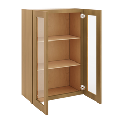 J&K Butterscotch B8 Wall Glass Cabinet - 24" W x 36" H (No Glass Insert)