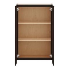 J&K Espresso K8 Wall Glass Cabinet - 24" W x 36" H (No Glass Insert)