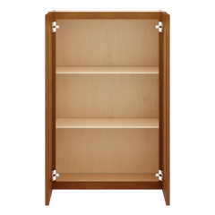 J&K Mocha Glazed K10 Wall Glass Cabinet - 24" W x 36" H (No Glass Insert)