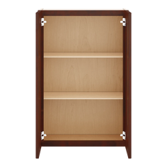 J&K Mahogany J5 Wall Glass Cabinet - 24" W x 36" H (No Glass Insert)