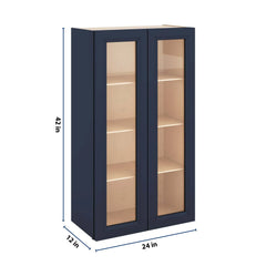J&K Naval B7 Wall Glass Cabinet - 24" W x 42" H (No Glass Insert)