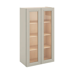 J&K Pebble B6 Wall Glass Cabinet - 24" W x 42" H (No Glass Insert)