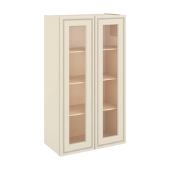 J&K Pearl Glazed H9 Wall Glass Cabinet - 24" W x 42" H (No Glass Insert)