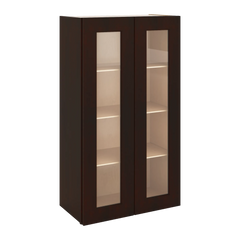 J&K Java Coffee S1 Wall Glass Cabinet - 24" W x 42" H (No Glass Insert)