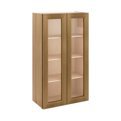J&K Butterscotch B8 Wall Glass Cabinet - 24" W x 42" H (No Glass Insert)