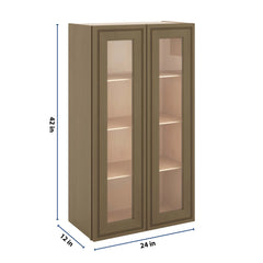 J&K Hazel H8 Wall Glass Cabinet - 24" W x 42" H (No Glass Insert)