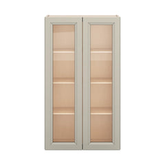 J&K Pebble B6 Wall Glass Cabinet - 24" W x 42" H (No Glass Insert)