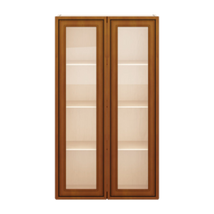 J&K Mocha Glazed K10 Wall Glass Cabinet - 24" W x 42" H (No Glass Insert)