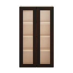 J&K Espresso K8 Wall Glass Cabinet - 24" W x 42" H (No Glass Insert)