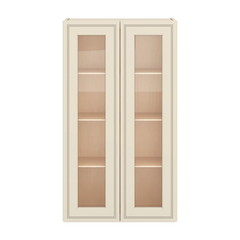 J&K Pearl Glazed H9 Wall Glass Cabinet - 24" W x 42" H (No Glass Insert)