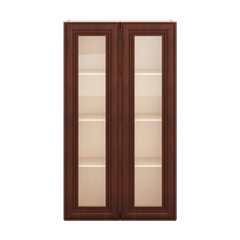 J&K Mahogany J5 Wall Glass Cabinet - 24" W x 42" H (No Glass Insert)