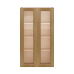 J&K Butterscotch B8 Wall Glass Cabinet - 24" W x 42" H (No Glass Insert)