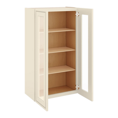 J&K Pearl Glazed H9 Wall Glass Cabinet - 24" W x 42" H (No Glass Insert)