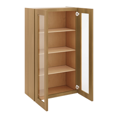 J&K Butterscotch B8 Wall Glass Cabinet - 24" W x 42" H (No Glass Insert)