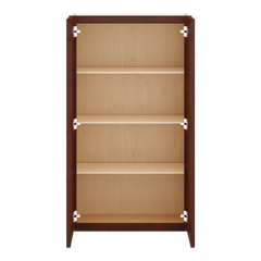 J&K Mahogany J5 Wall Glass Cabinet - 24" W x 42" H (No Glass Insert)