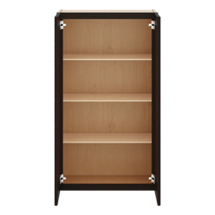 J&K Espresso K8 Wall Glass Cabinet - 24" W x 42" H (No Glass Insert)
