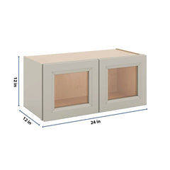 J&K Pebble B6 Wall Glass Cabinet - 27" W x 12" H (No Glass Insert)