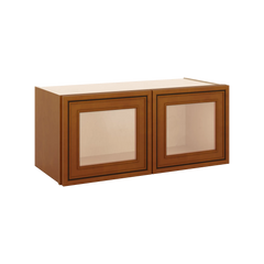 J&K Mocha Glazed K10 Wall Glass Cabinet - 27" W x 12" H (No Glass Insert)