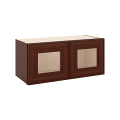 J&K Mahogany J5 Wall Glass Cabinet - 27" W x 12" H (No Glass Insert)
