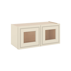 J&K Pearl Glazed H9 Wall Glass Cabinet - 27" W x 12" H (No Glass Insert)