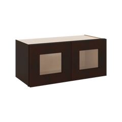J&K Java Coffee S1 Wall Glass Cabinet - 27" W x 12" H (No Glass Insert)