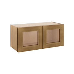 J&K Butterscotch B8 Wall Glass Cabinet - 27" W x 12" H (No Glass Insert)