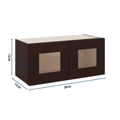 J&K Java Coffee S1 Wall Glass Cabinet - 27" W x 12" H (No Glass Insert)