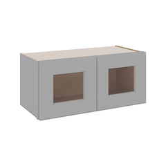 J&K Castle Grey S5 Wall Glass Cabinet - 27" W x 12" H (No Glass Insert)