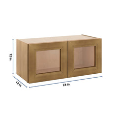 J&K Butterscotch B8 Wall Glass Cabinet - 27" W x 12" H (No Glass Insert)