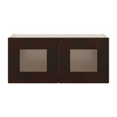 J&K Java Coffee S1 Wall Glass Cabinet - 27" W x 12" H (No Glass Insert)