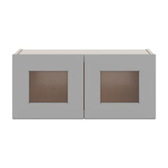 J&K Castle Grey S5 Wall Glass Cabinet - 27" W x 12" H (No Glass Insert)